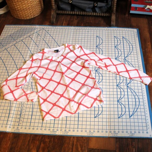 Tommy Hilfiger Pima Cotton Cardigan White/Red Nautical Rope Design, Small - Picture 5 of 8